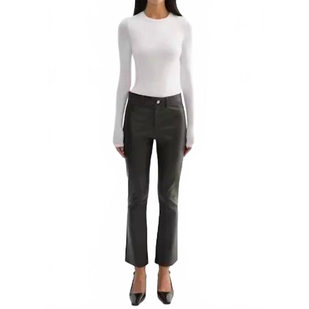 NEW LAMARQUE faris stretch leather pants in dark olive